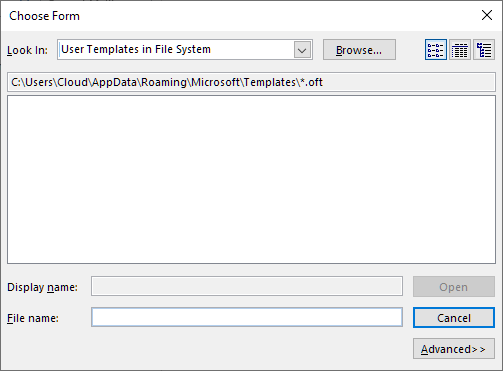 Usa modello nel file system